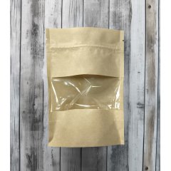 Пакет Дой-Пак 10,5*15(+3)см, Крафт (бурый), с окном 4см