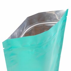 Пакет Дой-Пак 15*20(+4)см, Металл/PET/БОПП (бирюзовый, матовый)