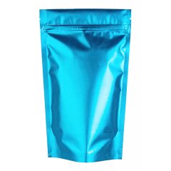 Пакет Дой-Пак 135*225(+40)мм, Металл/PET/БОПП (голубой, матовый)