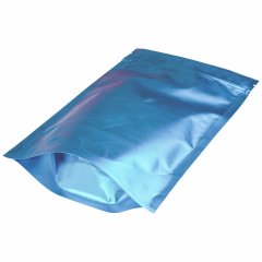 Пакет Дой-Пак 13,5*22,5(+4)см, Металл/PET/БОПП (голубой матовый)