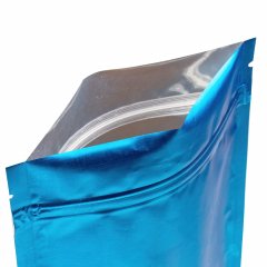 Пакет Дой-Пак 13,5*22,5(+4)см, Металл/PET/БОПП (голубой матовый)