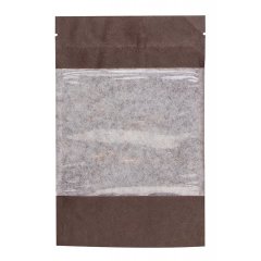 Пакет Дой-Пак 12*18,5(+3)см, Крафт (коричневый), с окном
