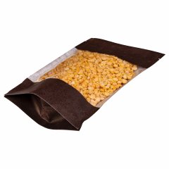 Пакет Дой-Пак 12*18,5(+3)см, Крафт (коричневый), с окном