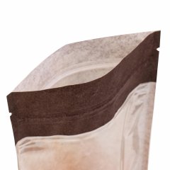 Пакет Дой-Пак 12*18,5(+3)см, Крафт (коричневый), с окном