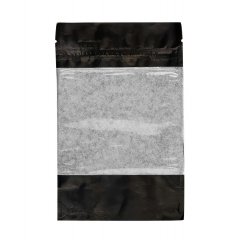 Пакет Дой-Пак 12*18,5(+3)см, Крафт (черный), с окном