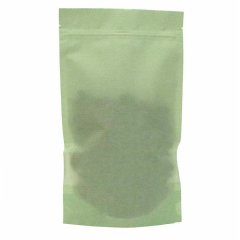 Пакет Дой-Пак 13,5*22,5(+3,5)см, Крафт (салатовая волна), с окном 4см