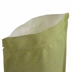 Пакет Дой-Пак 13,5*22,5(+3,5)см, Крафт (салатовая волна), с окном 4см