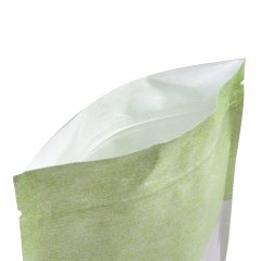Пакет Дой-Пак 13,5*22,5(+3,5)см, Крафт (салатовая волна), с окном 7см