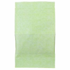 Пакет Дой-Пак 13,5*22,5(+3,5)см, Крафт (салатовая волна), с окном 7см