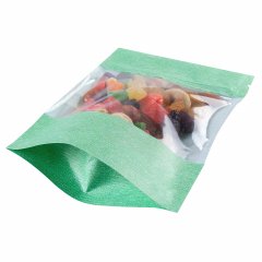 Пакет Дой-Пак 12*18,5(+3)см, Крафт (морская волна), с окном 10см