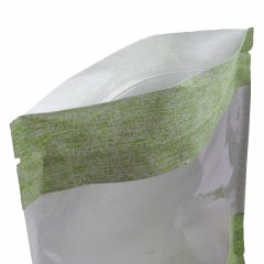 Пакет Дой-Пак 12*18,5(+3)см, Крафт (салатовая волна), с окном 10см