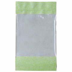 Пакет Дой-Пак 13,5*22,5(+3,5)см, Крафт (салатовая волна), с окном 14см