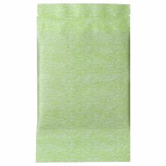 Пакет Дой-Пак 13,5*22,5(+3,5)см, Крафт (салатовая волна), с окном 14см