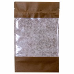 Пакет Дой-Пак 12*18,5(+3,5)см, Крафт (светло-коричневый), с окном 10см