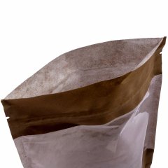 Пакет Дой-Пак 12*18,5(+3,5)см, Крафт (светло-коричневый), с окном 10см