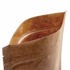 Пакет Дой-Пак бумажный 13*22,5(+3,5)см, Крафт (бурый), с окном 4см снизу