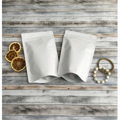 Пакет Дой-Пак 13,5*22,5(+4,5)см, Металл/PET/БОПП (белый матовый)