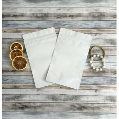 Пакет Дой-Пак 13,5*22,5(+4,5)см, Металл/PET/БОПП (белый матовый)