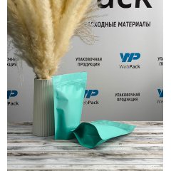 Пакет Дой-Пак 15*21(+4)см, Металл/PET/БОПП (бирюзовый матовый) ДЦМ-00116