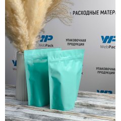 Пакет Дой-Пак 15*21(+4)см, Металл/PET/БОПП (бирюзовый матовый) ДЦМ-00116