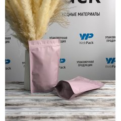 Пакет Дой-Пак 16*25(+4,5)см, Металл/PET/БОПП (розовый матовый) П502