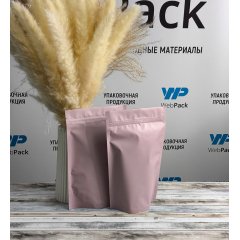Пакет Дой-Пак 16*25(+4,5)см, Металл/PET/БОПП (розовый матовый) П502