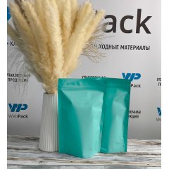 Пакет Дой-Пак 16*25(+4,5)см, Металл/PET/БОПП (бирюзовый матовый) П3255