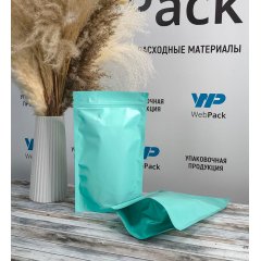 Пакет Дой-Пак 16*25(+4,5)см, Металл/PET/БОПП (бирюзовый матовый) П3255