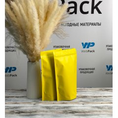 Пакет Дой-Пак 160*250(+45)мм, Металл/PET/БОПП (желтый матовый)