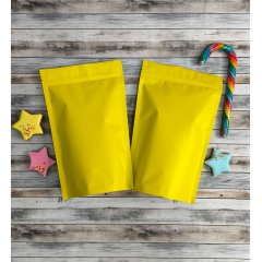 Пакет Дой-Пак 160*250(+45)мм, Металл/PET/БОПП (желтый матовый)