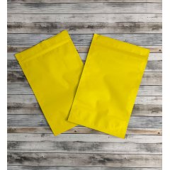 Пакет Дой-Пак 160*250(+45)мм, Металл/PET/БОПП (желтый матовый)