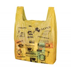 Пакет Майка 38(+19)*60см, 17мкм, желтый, 