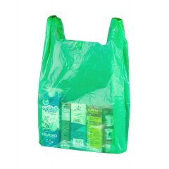 Пакет Майка 38(+18)*65см, 15мкм, зеленый