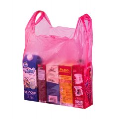 Пакет Майка 30(+16)*56см, 15мкм, красный