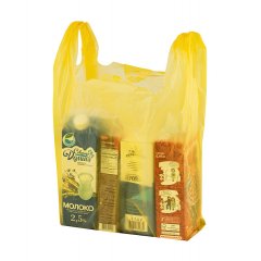 Пакет Майка 30см(+15)*50см, 20мкм, жёлтый