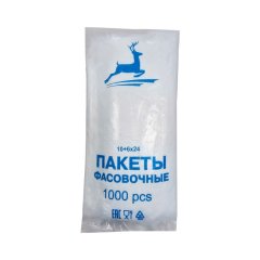 Пакет Фасовка 10(+6)*24см*6мкм, ПНД, прозрачный (1000 шт.)