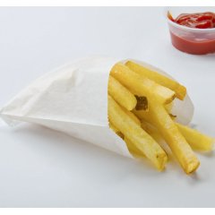 Крафт пакет с V-образным дном без складки, пакет ФРИ 115*100мм, 40 г/м2 (белый)