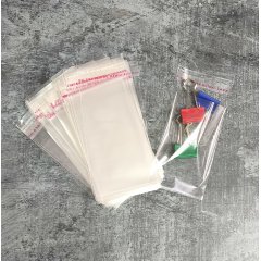 Пакет БОПП 5*8см, 25мкм, с клапаном и скотчем