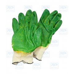 Перчатки с двойным латексным обливом (Желто-зеленый), 44гр., 13 класс