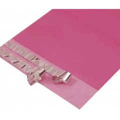 Курьерский пакет прозрачный (розовый) 245*330мм, 50мкм, с ручкой, возвратный