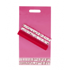 Курьерский пакет прозрачный (розовый) 245*330мм, 50мкм, с ручкой, возвратный