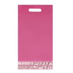 Курьерский пакет прозрачный (розовый) 245*330мм, 50мкм, с ручкой, возвратный