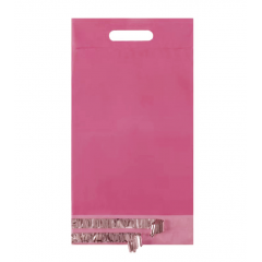 Курьерский пакет прозрачный (розовый) 245*330мм, 50мкм, с ручкой, возвратный
