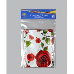 Скатерть 120см*220см 30мкм, "Розы"