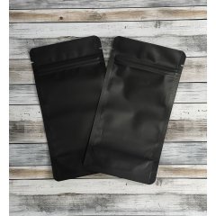 Пакет Дой-Пак 10,5*19,5(+3,5)см, Металл/PET/БОПП (черный матовый)