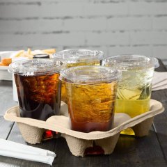 Держатель для 4-х стаканов 200*200*50мм, бурый