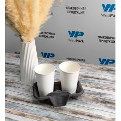 Держатель для 2-х стаканов 193*108*42мм, черный