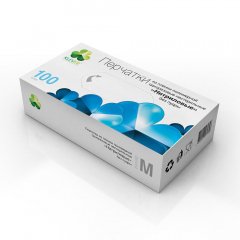 Перчатки нитриловые неопудренные, L, голубые, 