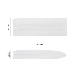Крафт пакет с V-образным дном, жиростойкий 100*60*300мм, 40 г/м2 (белый)