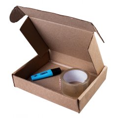 Самосборный короб Тип Е, 220*185*50 мм, Т23, бурый